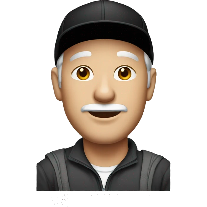 50 years old white man with black cap  emoji
