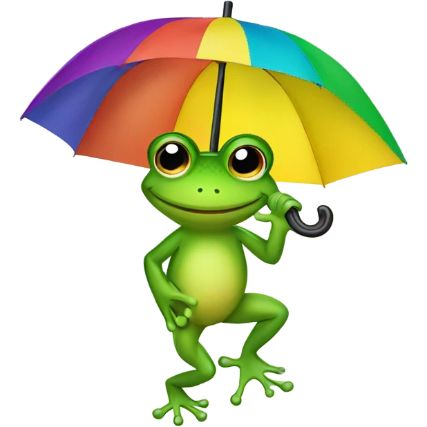 Frog with umbrella emoji