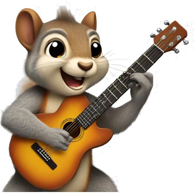 Squirrel playing guitar  emoji