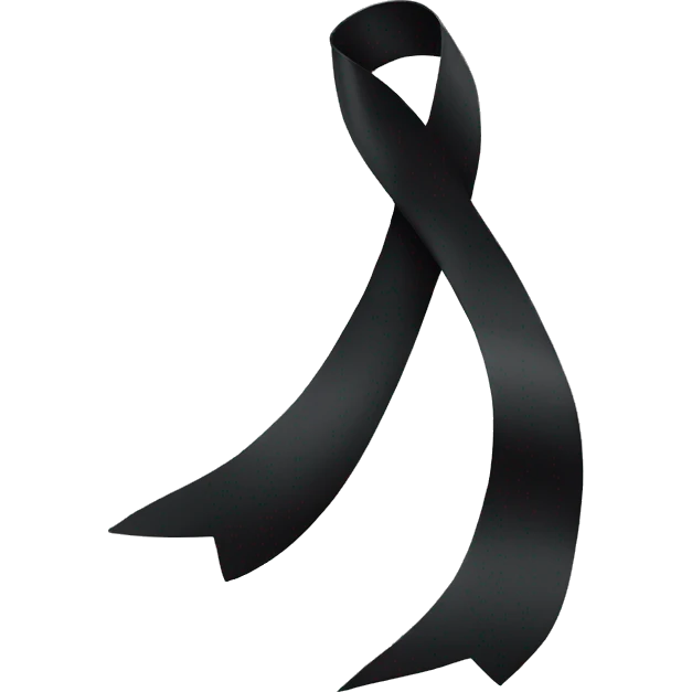black ribbon emoji