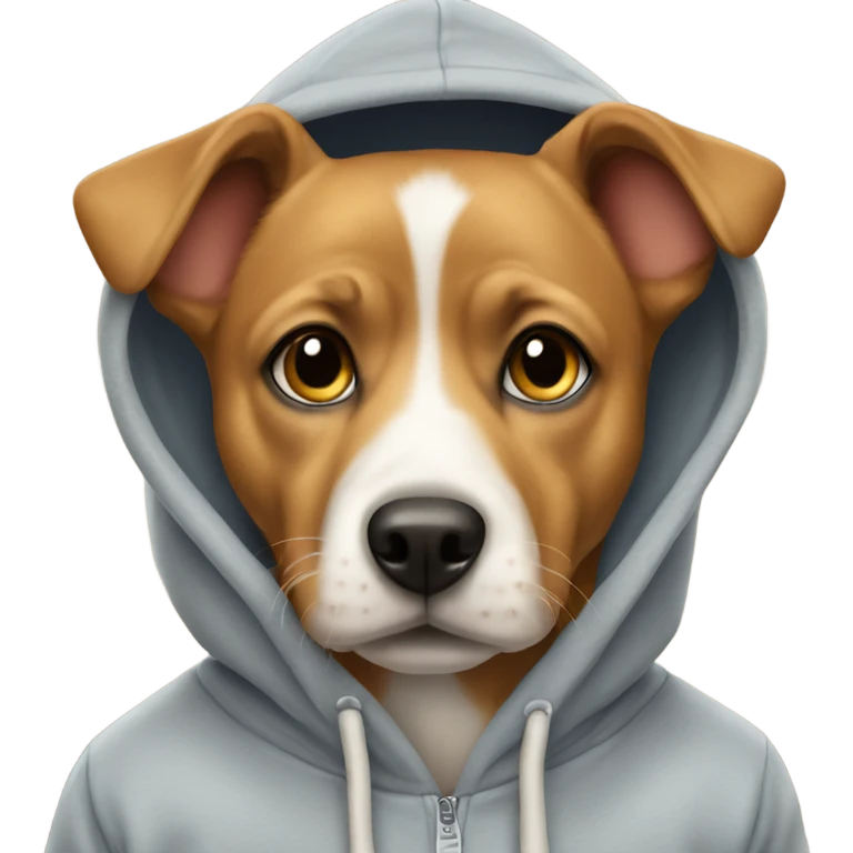 Dog wearing hoodie emoji