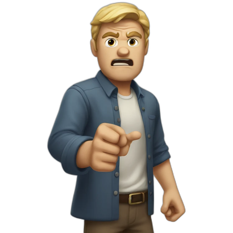 angry guy pointing at the camerea emoji