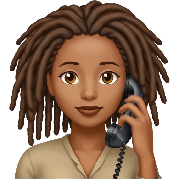Black woman with locs on the phone emoji