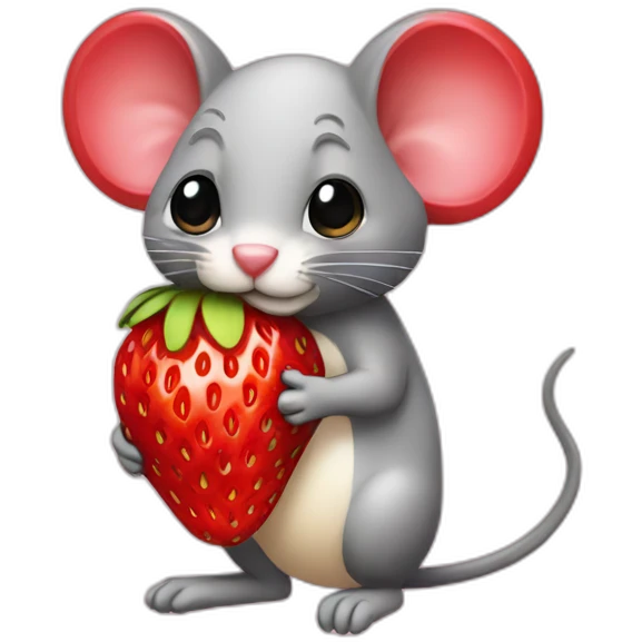 Strawberry mouse emoji