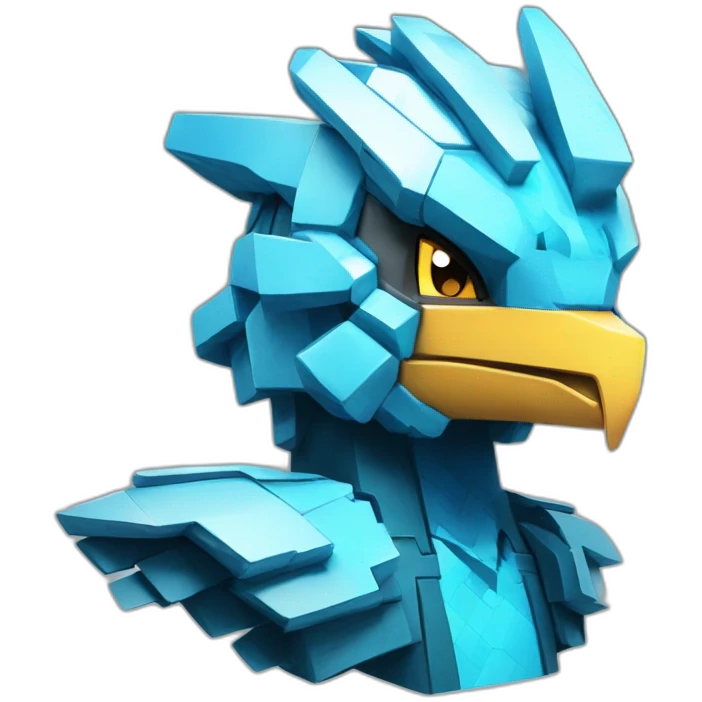 Minecraft Articuno Cyberpunk Head emoji