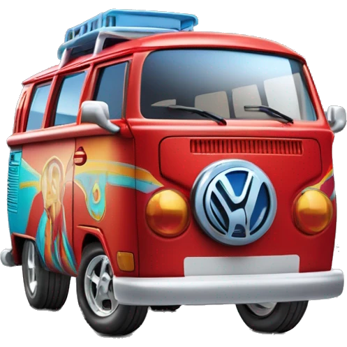 Mattel hot wheels Volkswagen Kool Kombi.tooned.sports car.red emoji
