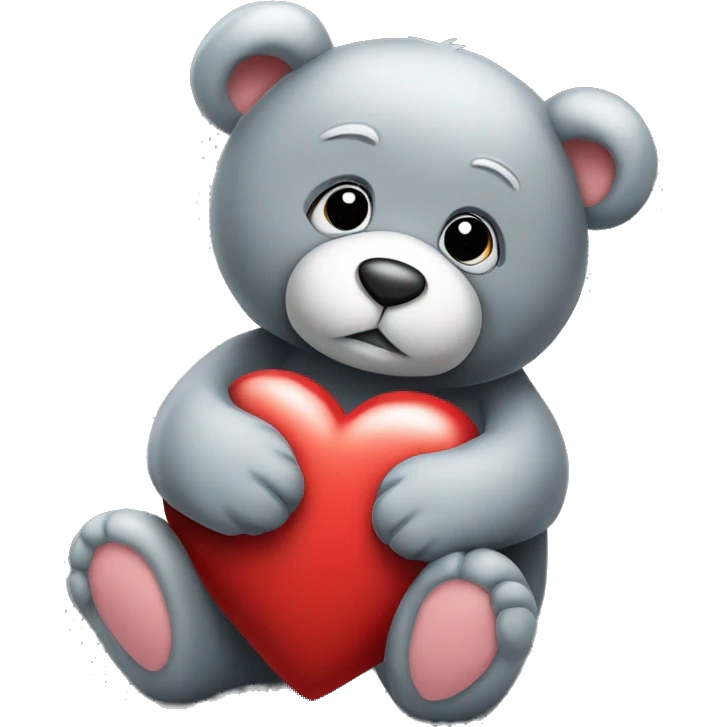 realistic-grey-teddy-bear-hugging-heart  emoji