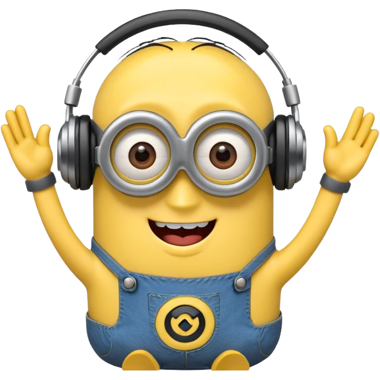 minion listening to music emoji emoji