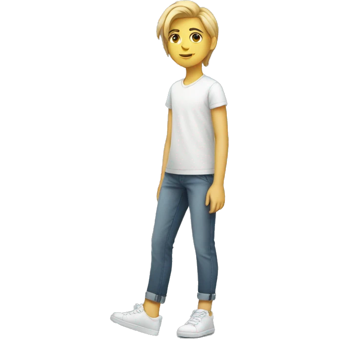 Full length white teenager emoji