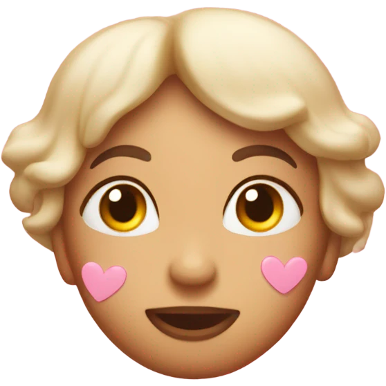 kisses with light pink hearts emoji