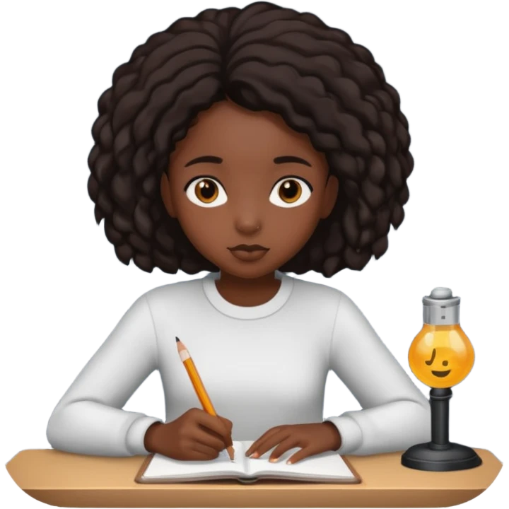 Student routine black girl emoji