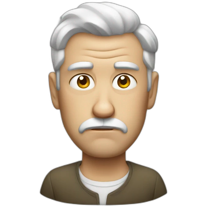 A grumpy white man emoji