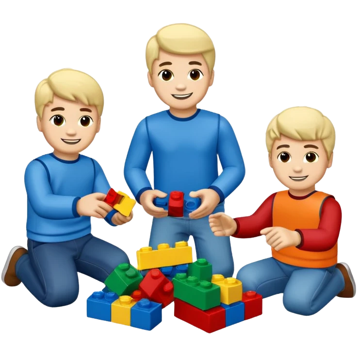 boys playing with legos full body emoji