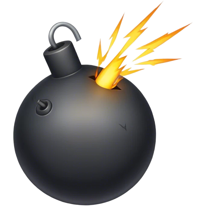 bomb with spark emoji