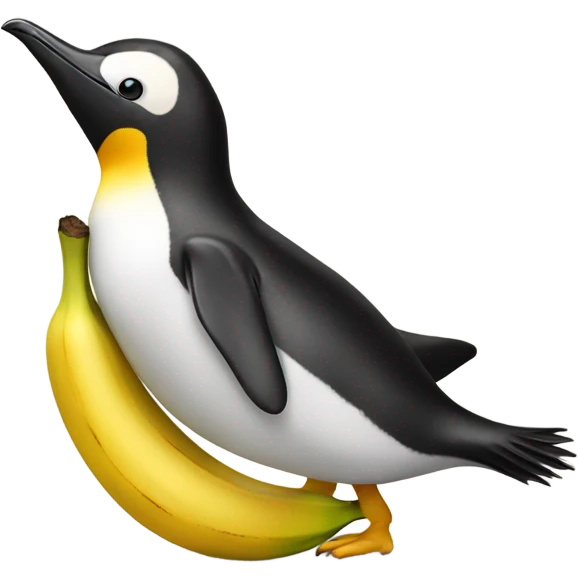 Penguin banana emoji