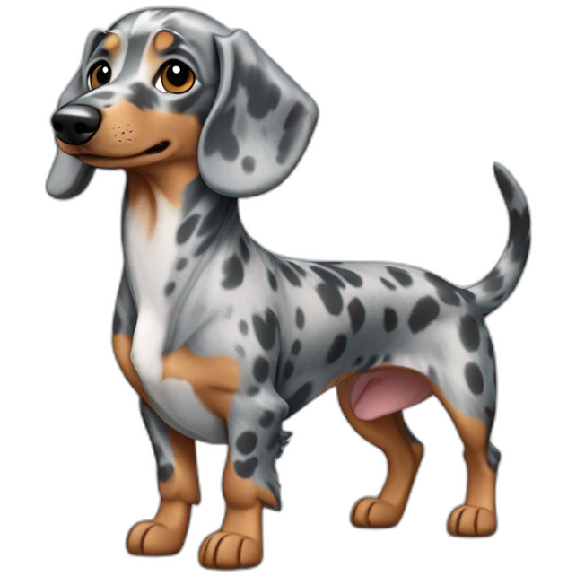 short haired blue merle dachshund full body emoji