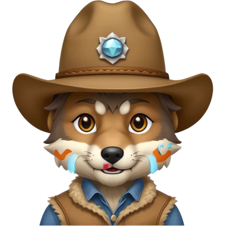 wolf with cowboy hat emoji