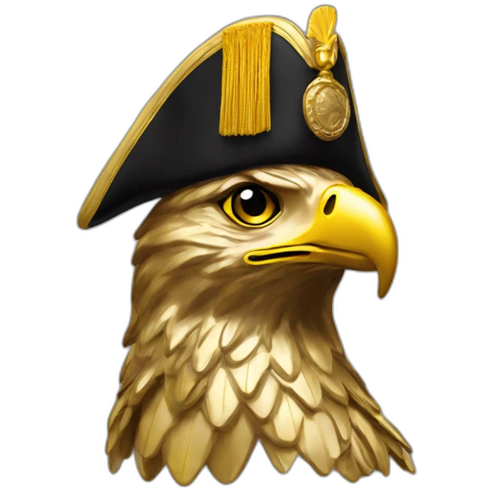 statue golden eagle with napoleon tricorne hat emoji