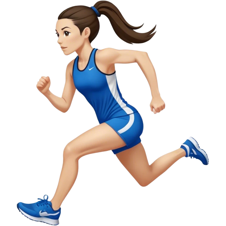Melanie chisholm with a high ponytail wearing athletic attire and running shoes emoji