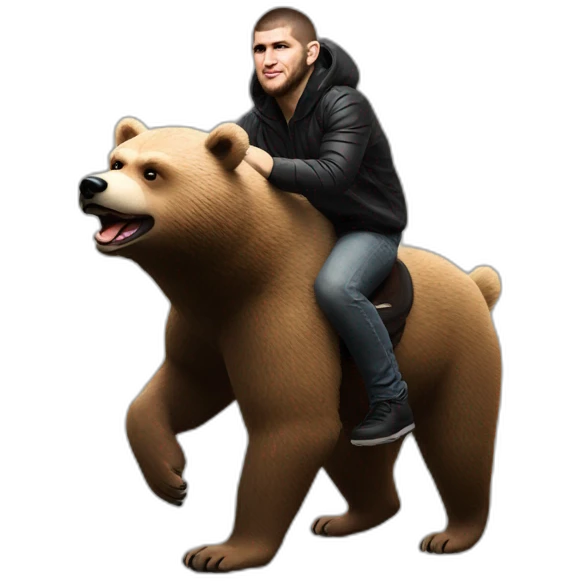 khabib nurmagomedov riding a bear emoji