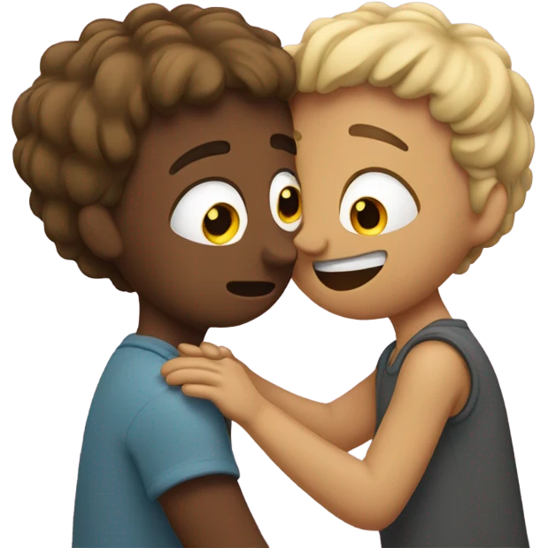 two friends weeping in each other's arms emoji