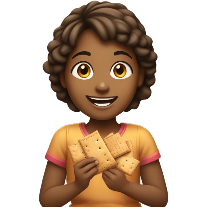 Girl eating graham crackers  emoji