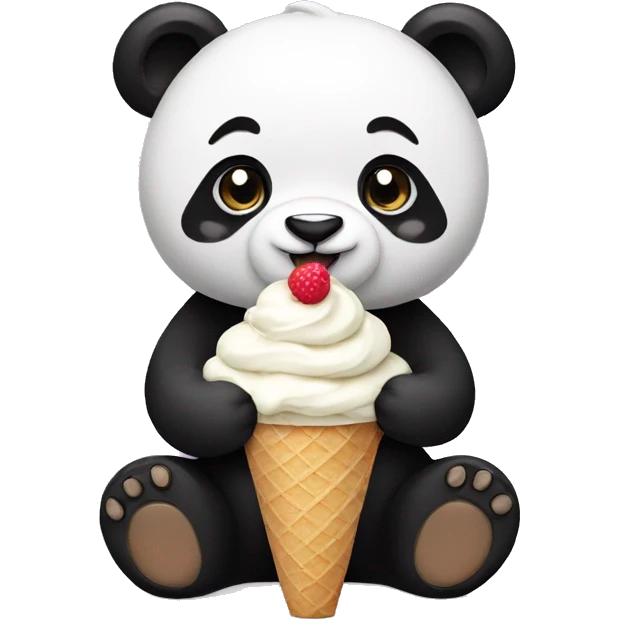 Panda eating ice cream emoji