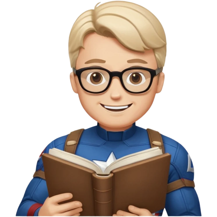 read book with captin america emoji
