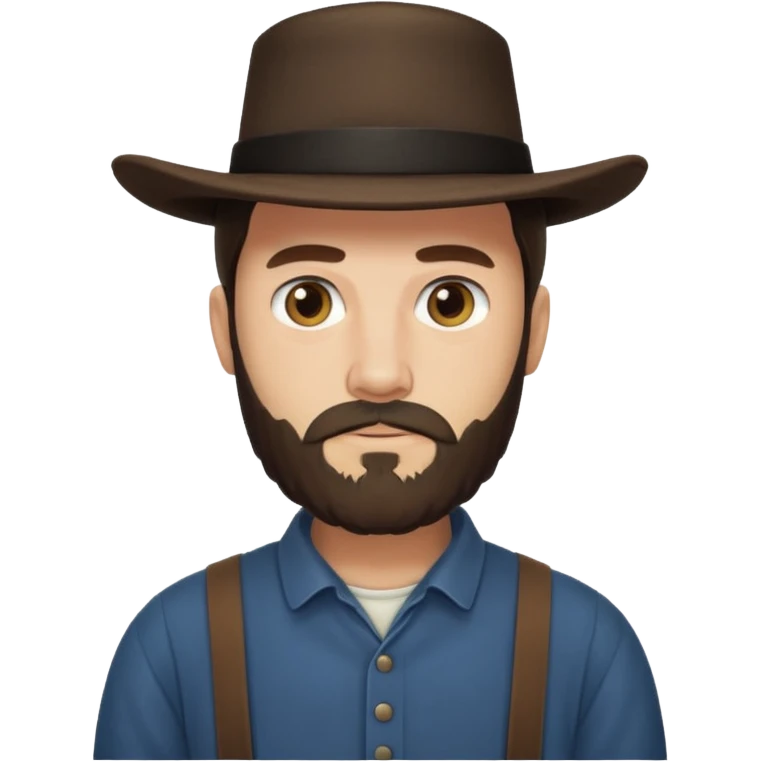Amish man with beard and with no mustache emoji
