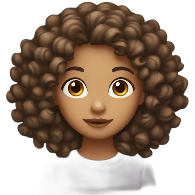 brown eyed girl with a curly hair emoji