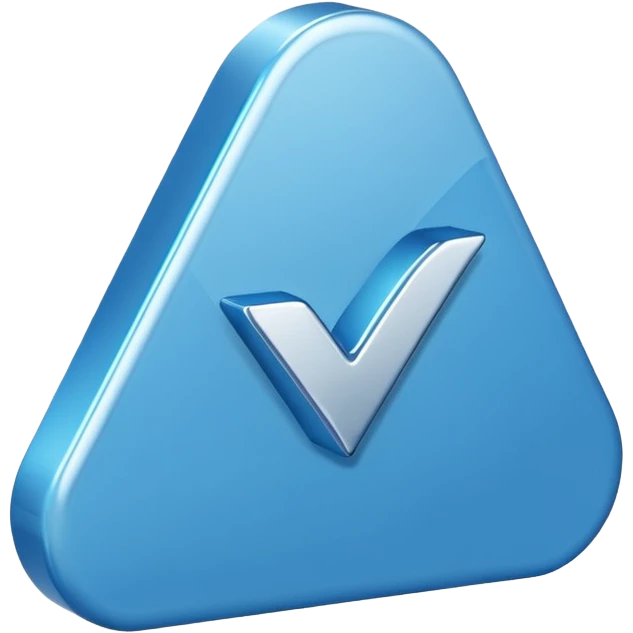 "A 3D glossy blue verification checkmark icon, smooth rounded edges, studio lighting, high resolution, minimalist aesthetic." emoji