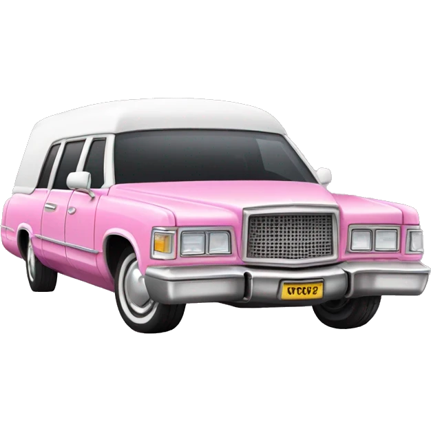 Realistic pink hearse  emoji