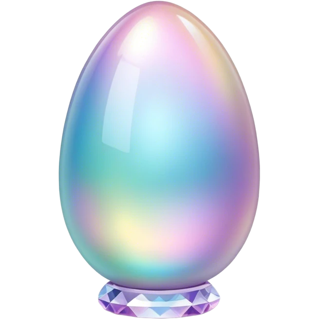 Sparkly glossy Pastel iridescent glass crystal egg emoji