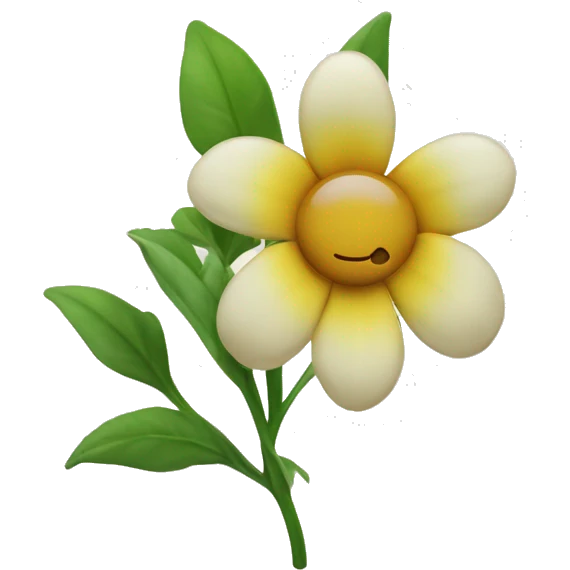 une fleur avec un visage qui sourit emoji