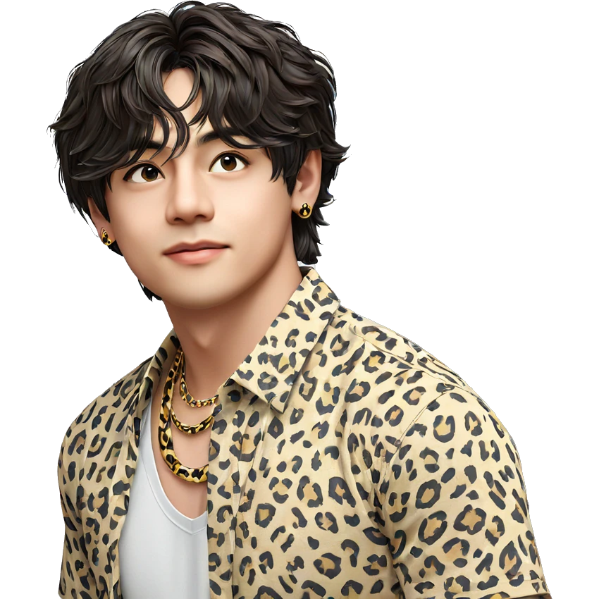 boy with leopard print necklace emoji