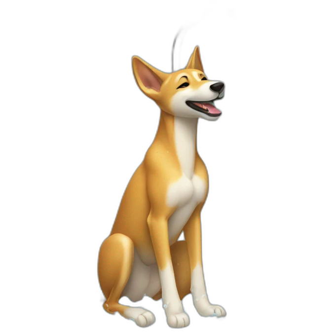 A dingo taking a shower emoji