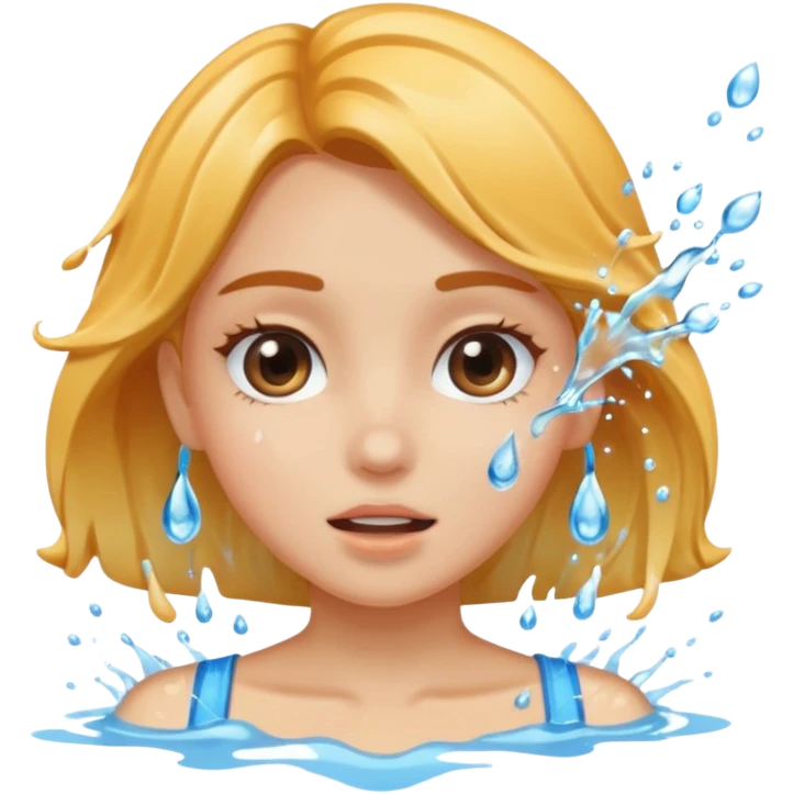 Water splash on girl’s face emoji
