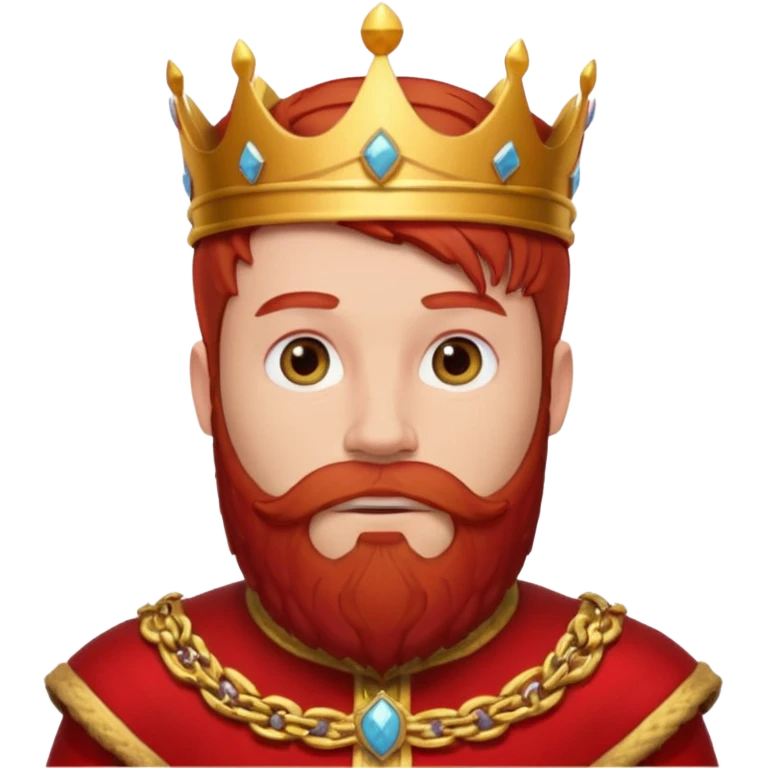 bearded  king  red outfit red hair without crown emoji