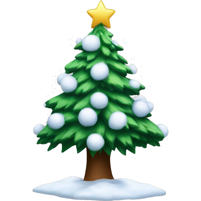 Christmas tree with snow emoji