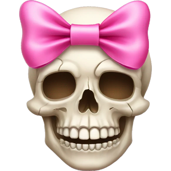 Skull with a pink bow emoji