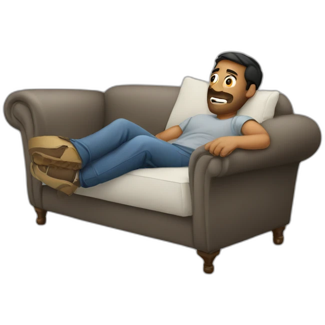 man chilling in couch emoji