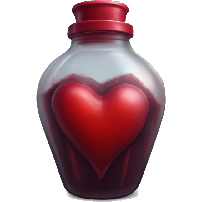 gothic red poison heart shaped jar  emoji