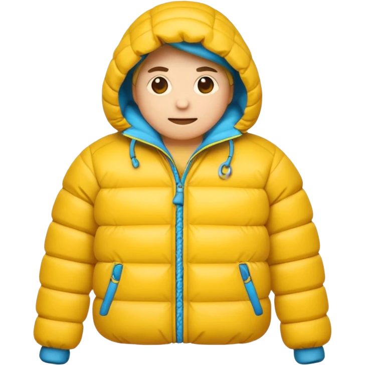 emoji wearing a down jacket and with ropes around it emoji