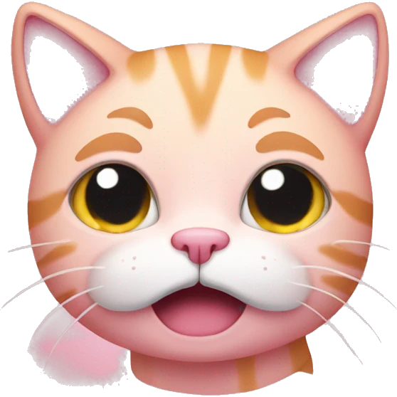 pink cat crying emoji