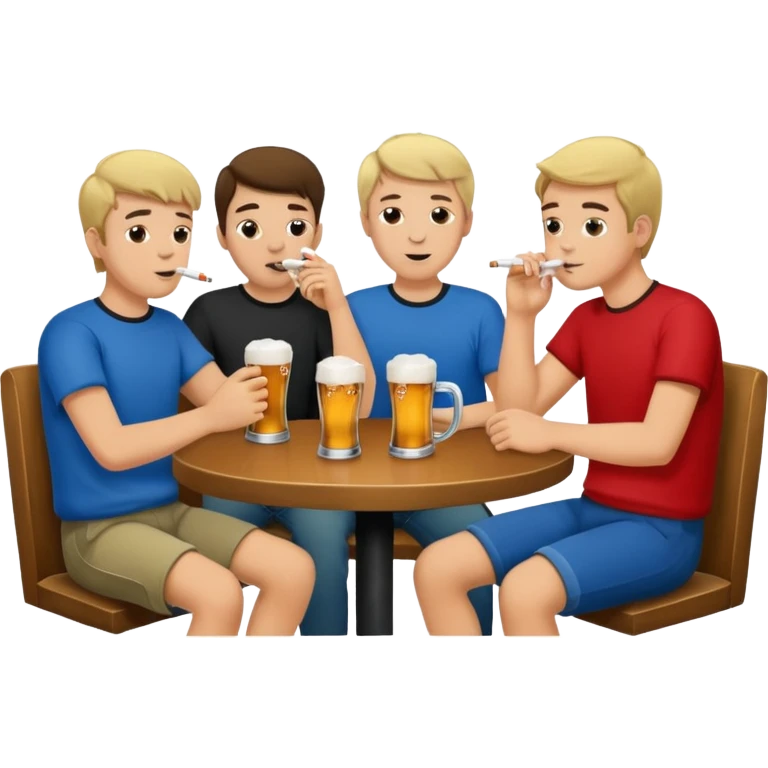 Drinking 100 beers and cigarettes with the Caucasian boys at a dive bar emoji