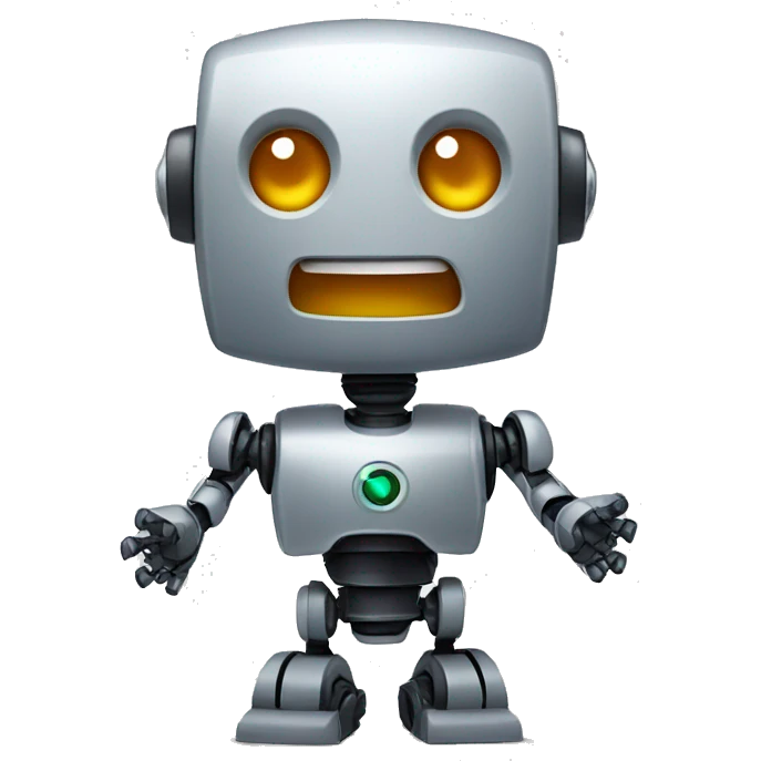 robot with excitement emoji