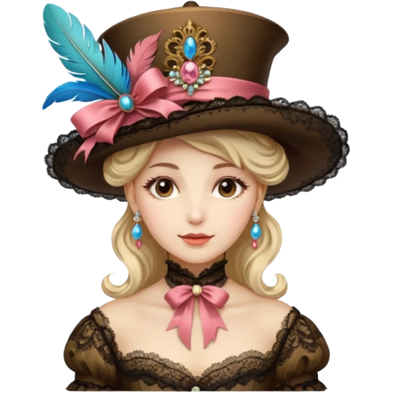 woman with rococo hat emoji