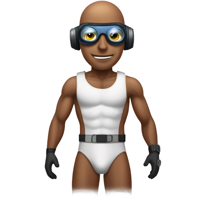 martian barman shirtless and goggles bald emoji