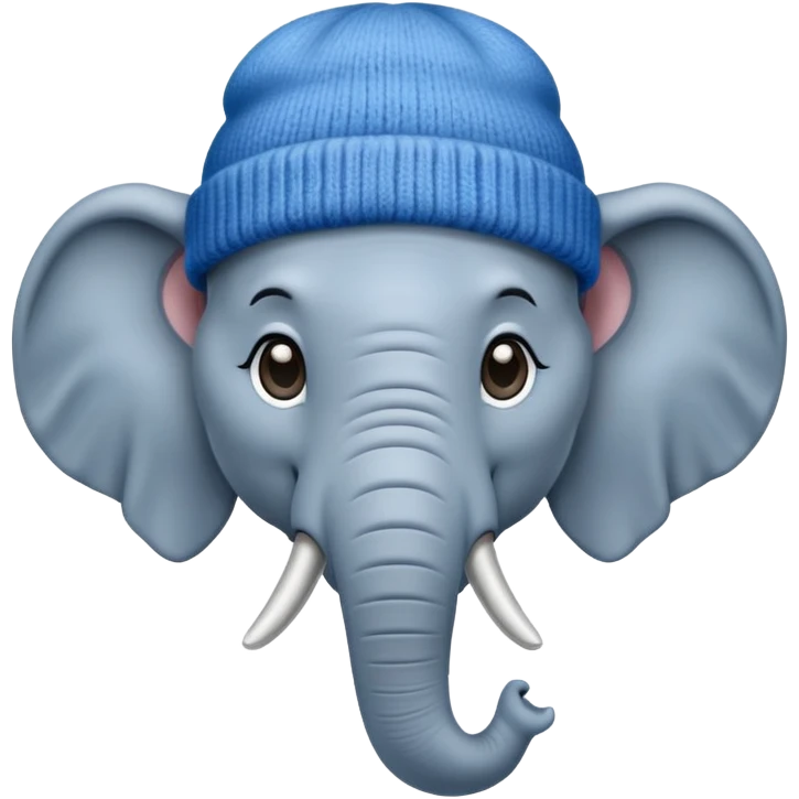 Elephant in a beanie emoji