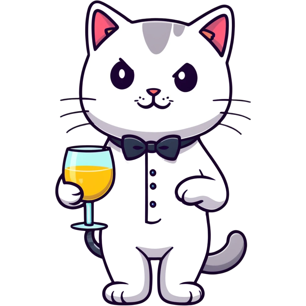 Cat drinking martini  emoji